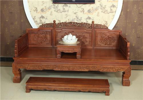 缅甸花梨家具-罗汉床-红木大床-古典工艺-红木家具销售