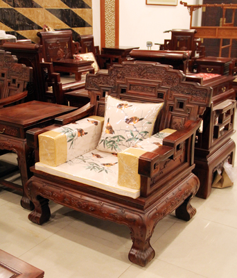 吉增樘红木中式古典红木家具福禄寿沙发13件套